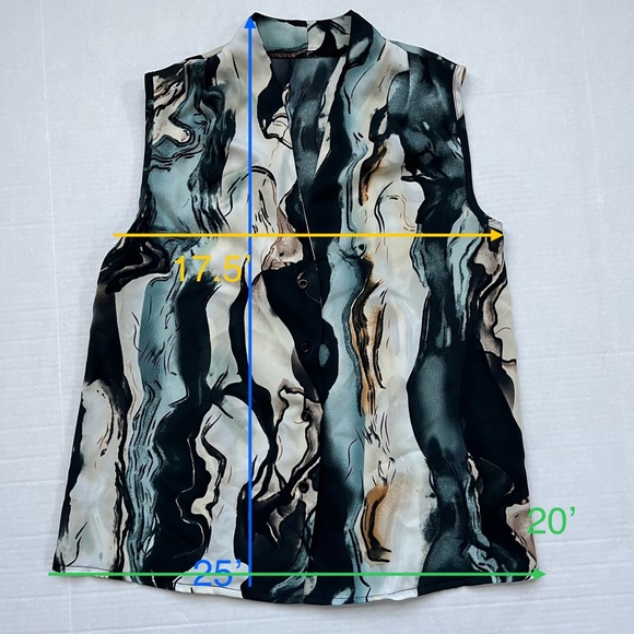 🎉6/$26🎉 SHEIN Marble Print Button Up Blouse - Picture 2 of 5